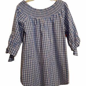 Signature studio med blue and white gingham